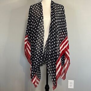 American Flag USA 4th of July Sparkle Sequin Kimono
